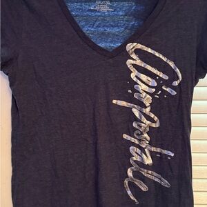 Aeropostale Women's Charcoal V-Neck Tee
